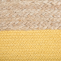 Pouf ottomana giallo iuta perline EPS riempimento quadrato 44 x 44 cm stile boho