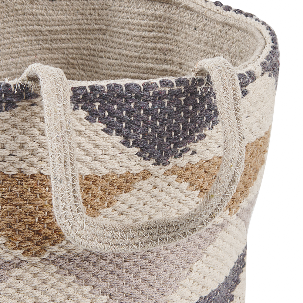 Cestino portabiancheria in cotone modello triangolo color beige