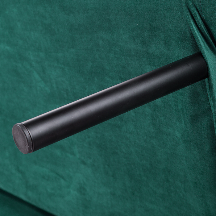 Divano Letto Velluto Verde 3 Posti Gambe In Metallo Schienale Imbottito capitonnè Moderno