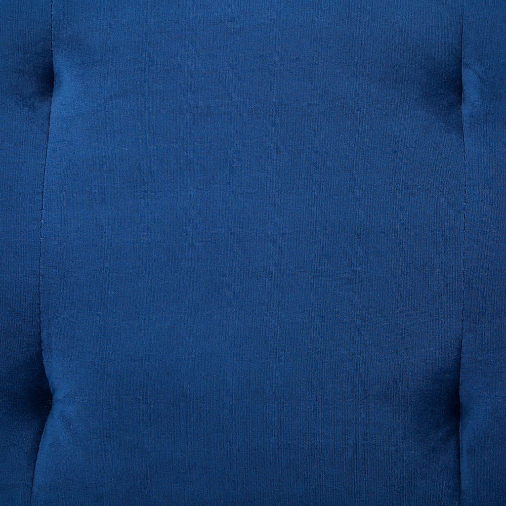 Divano Letto Velluto Blu 3 Posti Gambe In Metallo Schienale Imbottito capitonnè Moderno