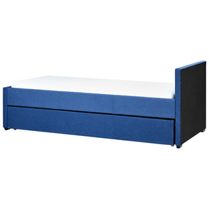 Divano Letto estraibile 90 x 200 cm Rivestimento in tessuto blu Single Size Guest Underbed