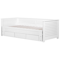 Letto Allungabile Legno MDF Bianco 3 Cassetti a Doghe 90/180 x 200 cm