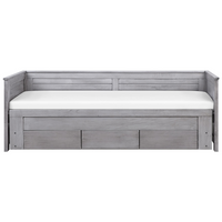 Letto Allungabile Legno MDF Grigio 3 Cassetti a Doghe 90/180 x 200 cm