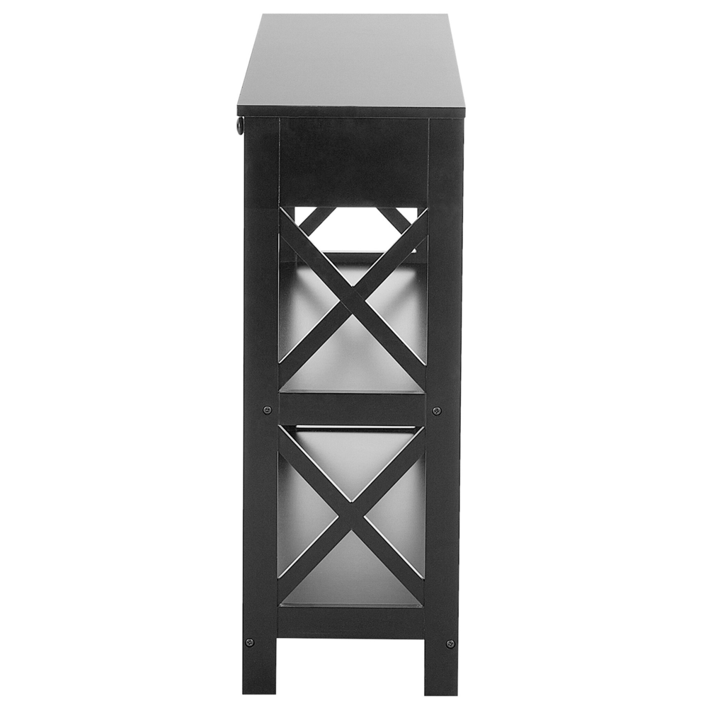 Console Madia credenza Nera 80 x 100 x 30 cm credenza 1 Cassetto 2 Ripiani Country