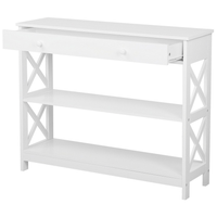 Console credenza Bianca 80 x 100 x 30 cm credenza 1 Cassetto 2 Ripiani Country