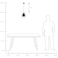 Lampada in Metallo di colore Nero con Struttura in Rame 121 cm Stile Industriale Moderno