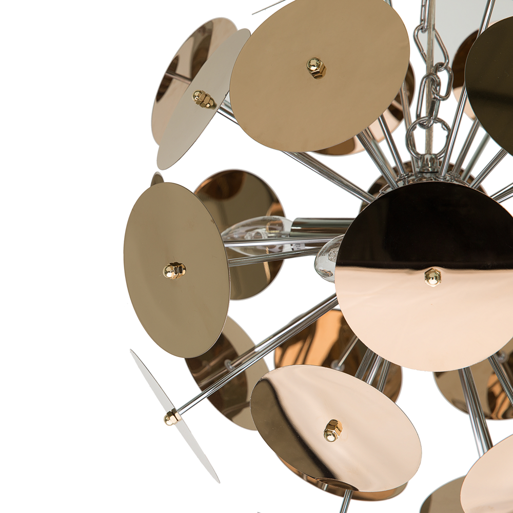 Lampada a Sospensione Paralume in Metallo Rame 4 Luci Industrial Art Deco