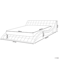 Letto Imbottito in Velluto Grigio Design Curvo e Moderno 180 x 200 cm