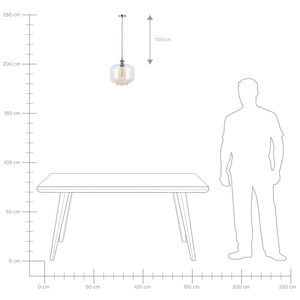 Lampada a Sospensione in Vetro Trasparente Luce Industrial