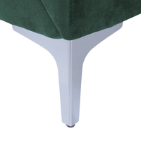 Divano Verde Rivestimento in Tessuto con Gambe di colore Argento 3 Posti Glam salotto