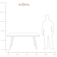 lampadario Rame Metallo 4 Luci Gabbia Paralumi Bracci Orientabili Moderna