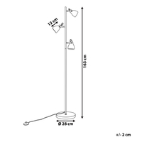 Lampada da Terra 3 Luci Grigio Cemento 165 cm Industriale stile moderno