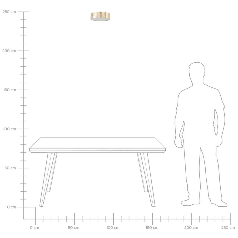 Lampada paralume in policotone dorato ø 45 cm Boho con stile moderno