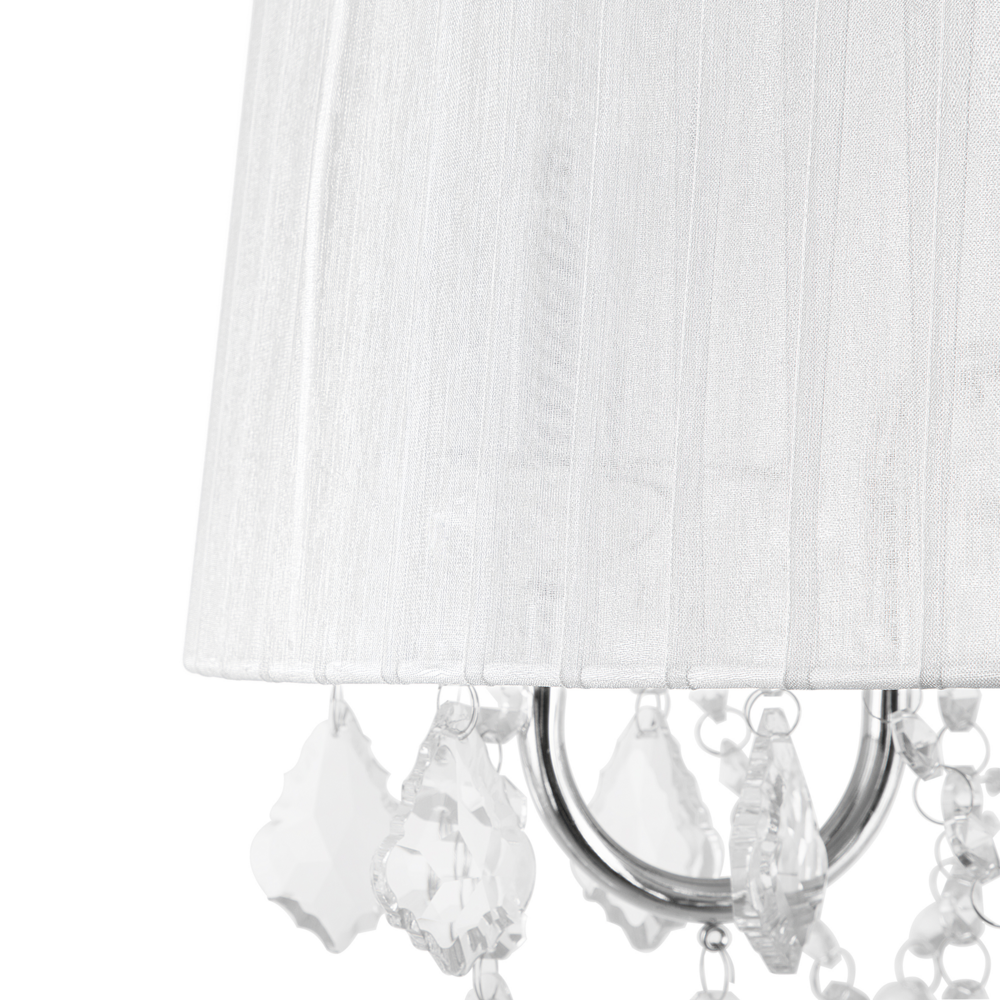 Lampada a Sospensione Lampadario in Cristallo Glam Bianco Grey Shade a 3 Luci