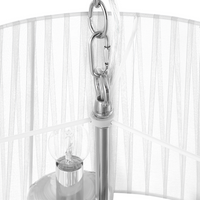 Lampada a Sospensione Lampadario in Cristallo Glam Bianco Grey Shade a 3 Luci