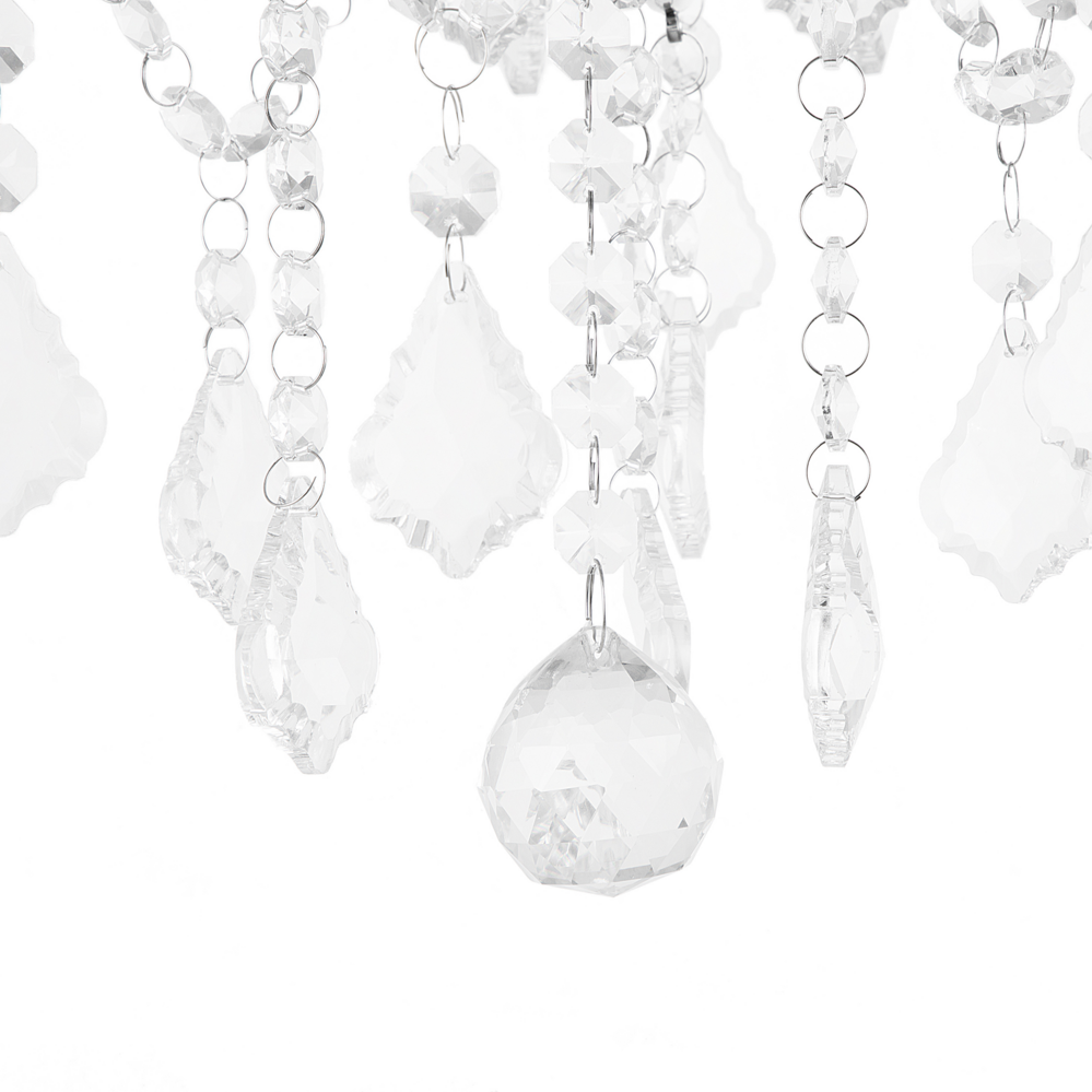 Lampada a Sospensione Lampadario in Cristallo Glam Bianco Grey Shade a 3 Luci