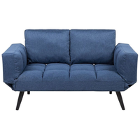 Divano Letto Blu Navy Divanetto Braccioli Regolabili Minimalista