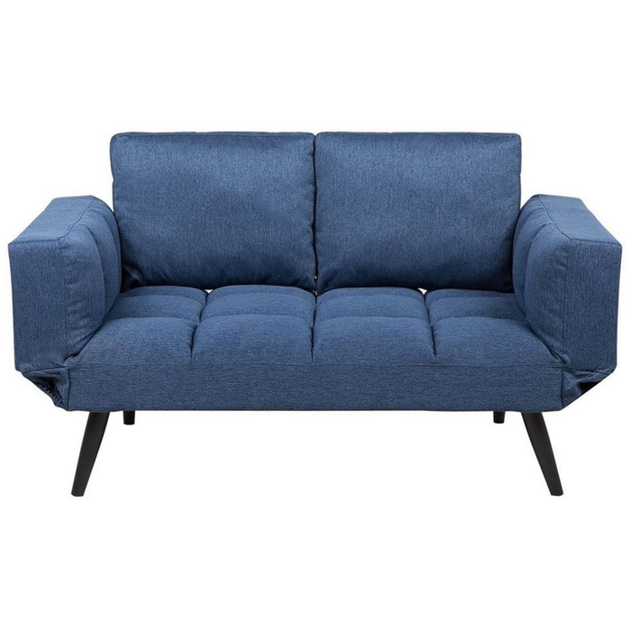 Divano Letto Blu Navy Divanetto Braccioli Regolabili Minimalista