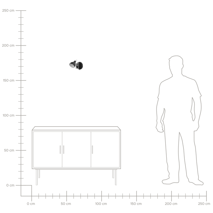 Lampada da parete applique estensibile metallo nero 33 cm orientabile industriale
