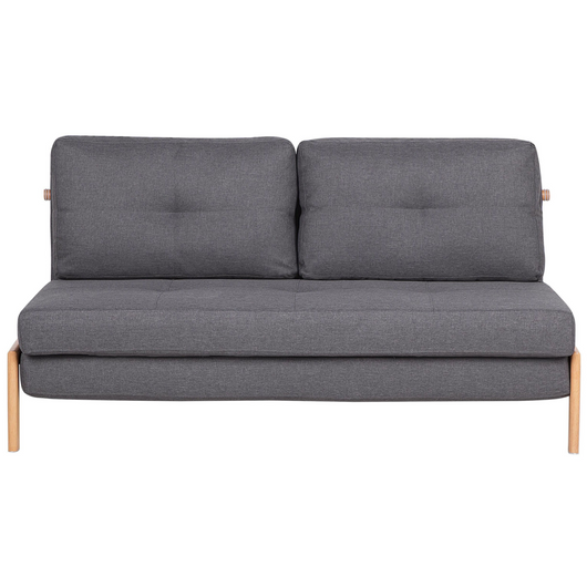 Divano Letto Tessuto colore Grigio Scuro Cuscini 2 Posti stile Scandinavo soggiorno