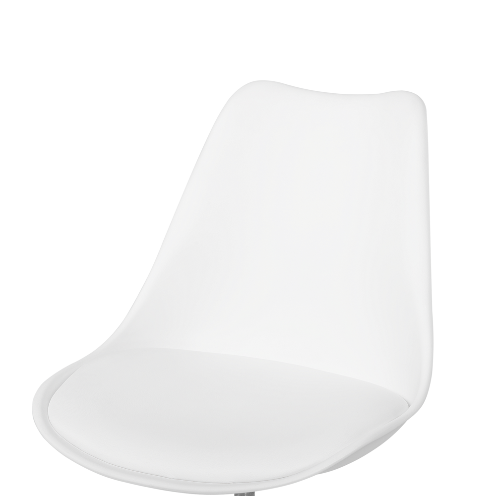 Sedia da scrivania in ecopelle bianca regolabile in altezza per computer da ufficio