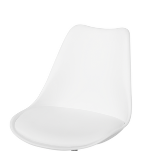 Sedia da scrivania in ecopelle bianca regolabile in altezza per computer da ufficio