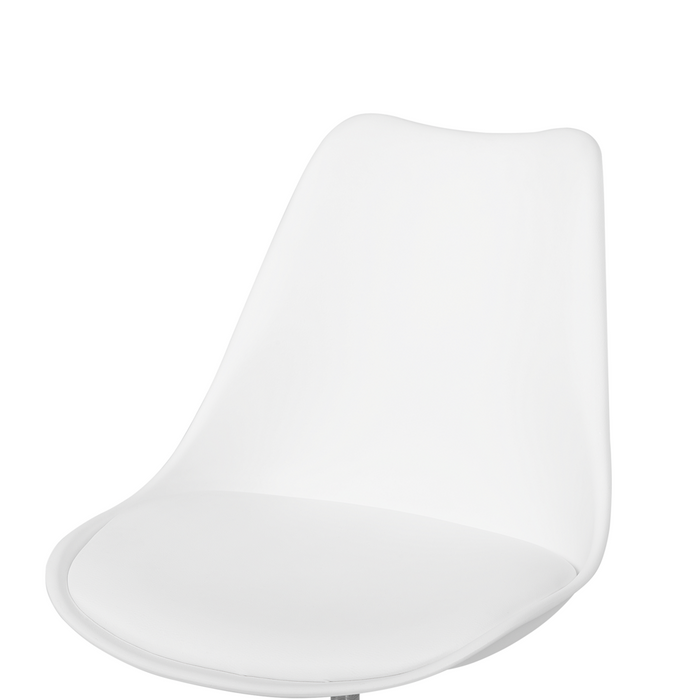 Sedia da scrivania in ecopelle bianca regolabile in altezza per computer da ufficio