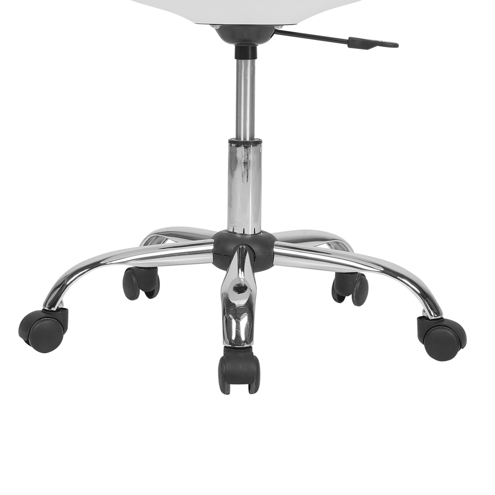 Sedia da scrivania in ecopelle bianca regolabile in altezza per computer da ufficio