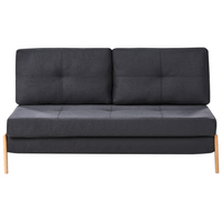 Divano Letto Tessuto Nero 2 Posti Cuscini Scandinavo stile moderno