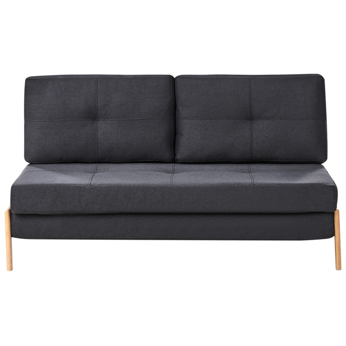 Divano Letto Tessuto Nero 2 Posti Cuscini Scandinavo stile moderno