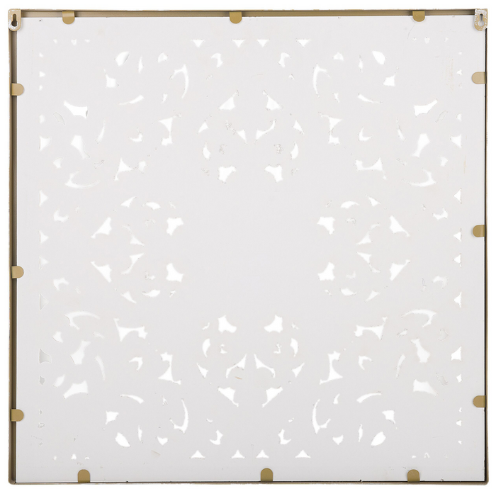 Decorazione da parete in legno chiaro 60 x 60 cm quadrato orientale