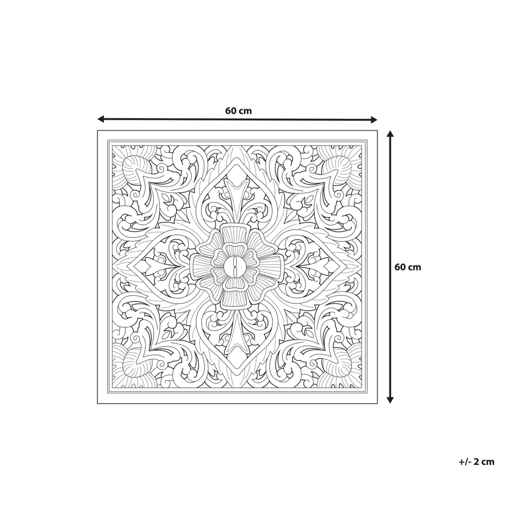 Decorazione da parete in legno chiaro 60 x 60 cm quadrato orientale