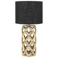 Lampada da Tavolo Base Dorata con Paralume Tamburo di colore ero abat jour  design moderno