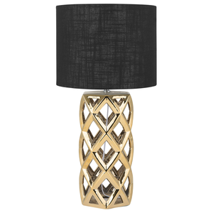 Lampada da Tavolo Base Dorata con Paralume Tamburo di colore ero abat jour  design moderno