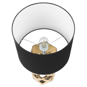 Lampada da Tavolo Base Dorata con Paralume Tamburo di colore ero abat jour  design moderno