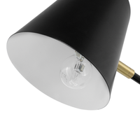 Lampada da tavolo Lampada da scrivania in metallo Nero con braccio a gru paralume orientabile