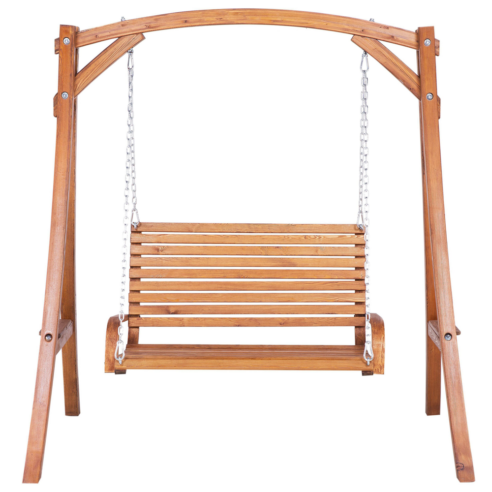 Dondolo da giardino con struttura in legno di larice da esterno a 2 posti autoportante