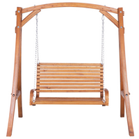 Dondolo da giardino con struttura in legno di larice da esterno a 2 posti autoportante