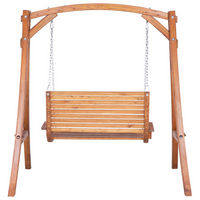 Dondolo da giardino con struttura in legno di larice da esterno a 2 posti autoportante