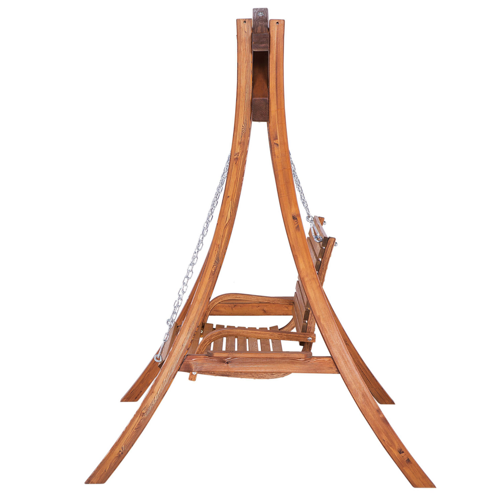 Dondolo da giardino con struttura in legno di larice da esterno a 2 posti autoportante