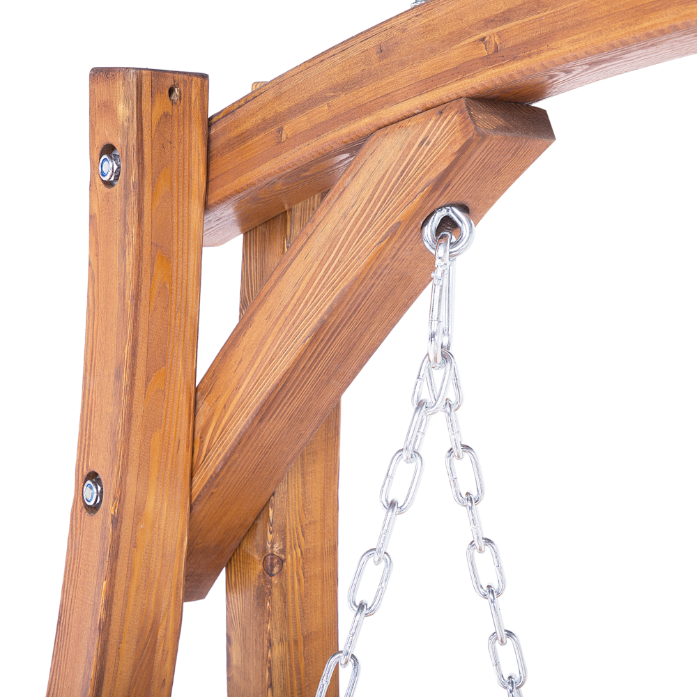 Dondolo da giardino con struttura in legno di larice da esterno a 2 posti autoportante