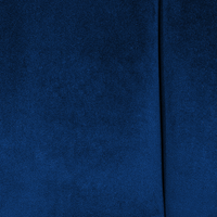 Divano a 3 posti in velluto blu cobalto con braccioli incassati sullo schienale e gambe in legno