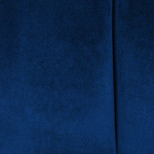 Divano a 3 posti in velluto blu cobalto con braccioli incassati sullo schienale e gambe in legno