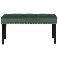 Panca rivestimento in velluto verde gambe nere 51 x 102 x 43 cm Glam