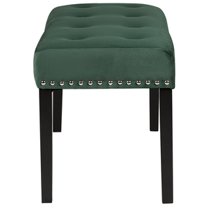 Panca rivestimento in velluto verde gambe nere 51 x 102 x 43 cm Glam