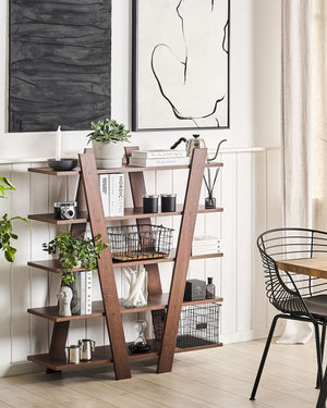 Libreria Marrone 116 x 100 cm 5 Ripiani Scandinavo stile moderno