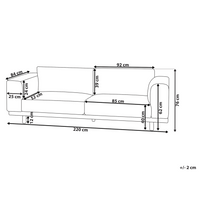 Divano giallo 3 posti moderno stile retrò soggiorno braccioli larghi