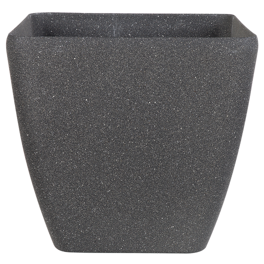 Vaso per piante fioriera in poliresina solida grigio scuro in miscela di pietra quadrata 49 x 49 cm resistente ai raggi UV