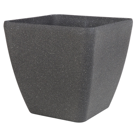 Vaso per piante fioriera in poliresina solida grigio scuro in miscela di pietra quadrata 42 x 42 cm resistente ai raggi UV