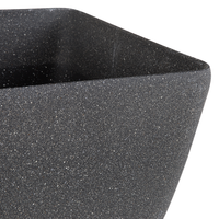 Vaso per piante fioriera in poliresina solida grigio scuro in miscela di pietra quadrata 34 x 34 cm resistente ai raggi UV